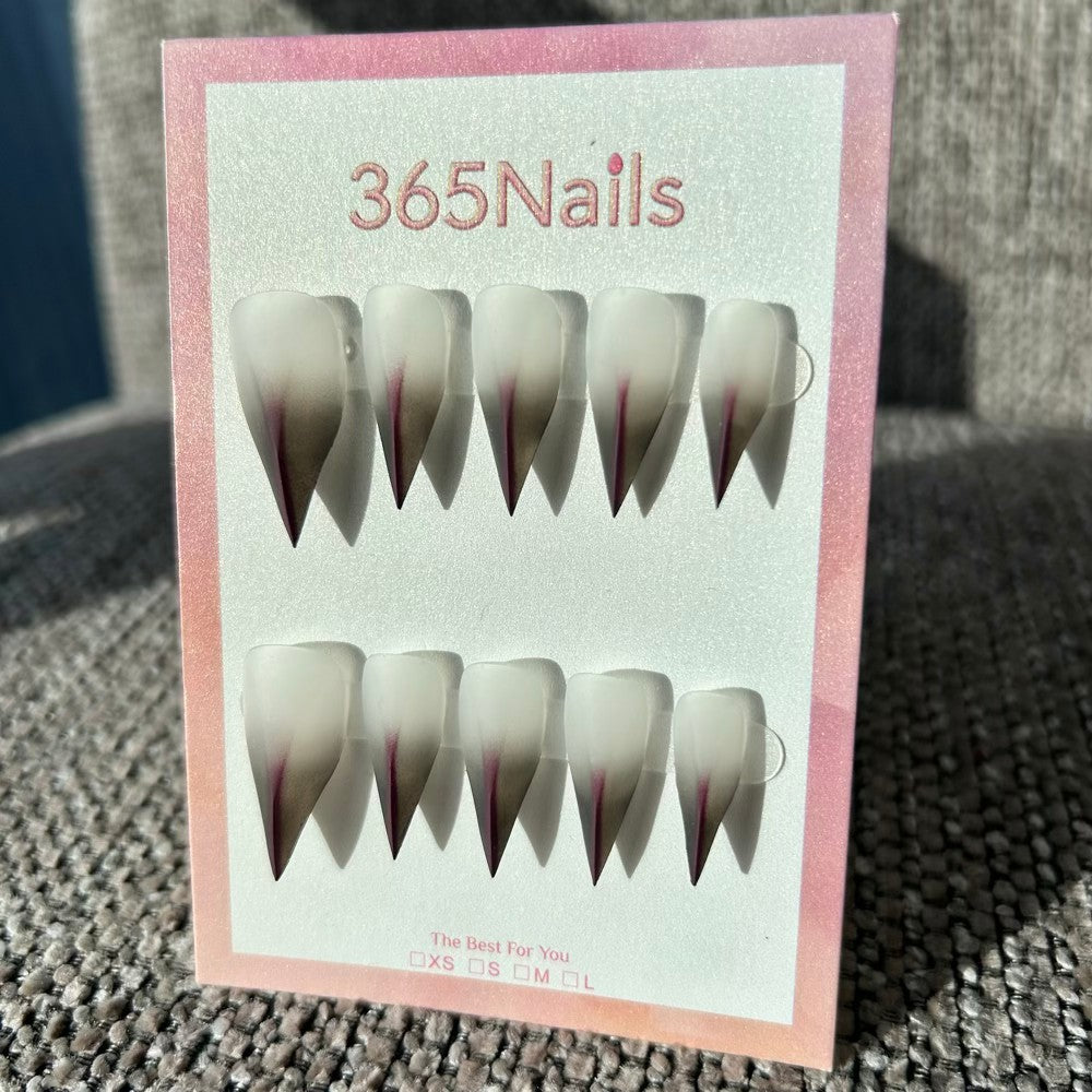 Latte Rose Shadow Dragon Claw Stiletto Matte Nude Gradient Handmade Dragon Nail