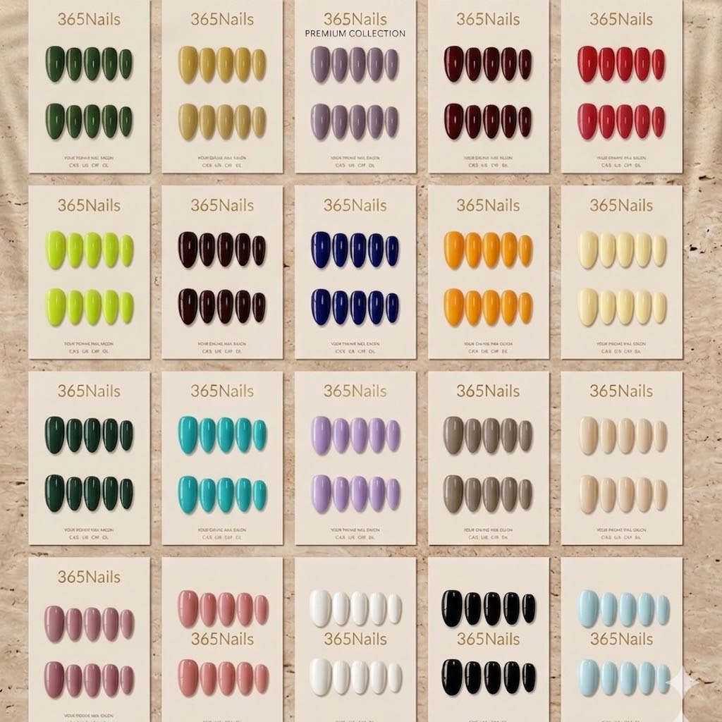 "Classic Short Almond" - Solid Color Handmade Nails (20 Colors Available)