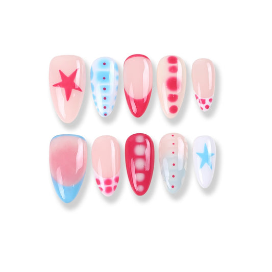 365Nails Playful Star-Heart Polka Mix Press-On Nails