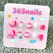 365nails: "Sweet Tooth" – 3D Character & Lollipop Handmade Short Square Nails