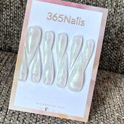 Pearl White Aurora Long Press-On Nails