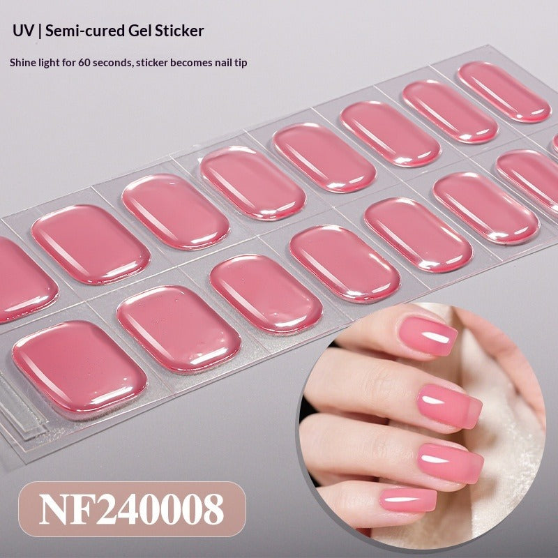 Semi-Cured Gel Nail Strips Minimal Solid Japanese Style (MOQ=3)
