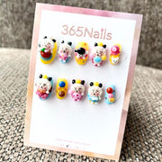 365nails: "Circus Pals" – 3D Cartoon Character Short Square Nails
