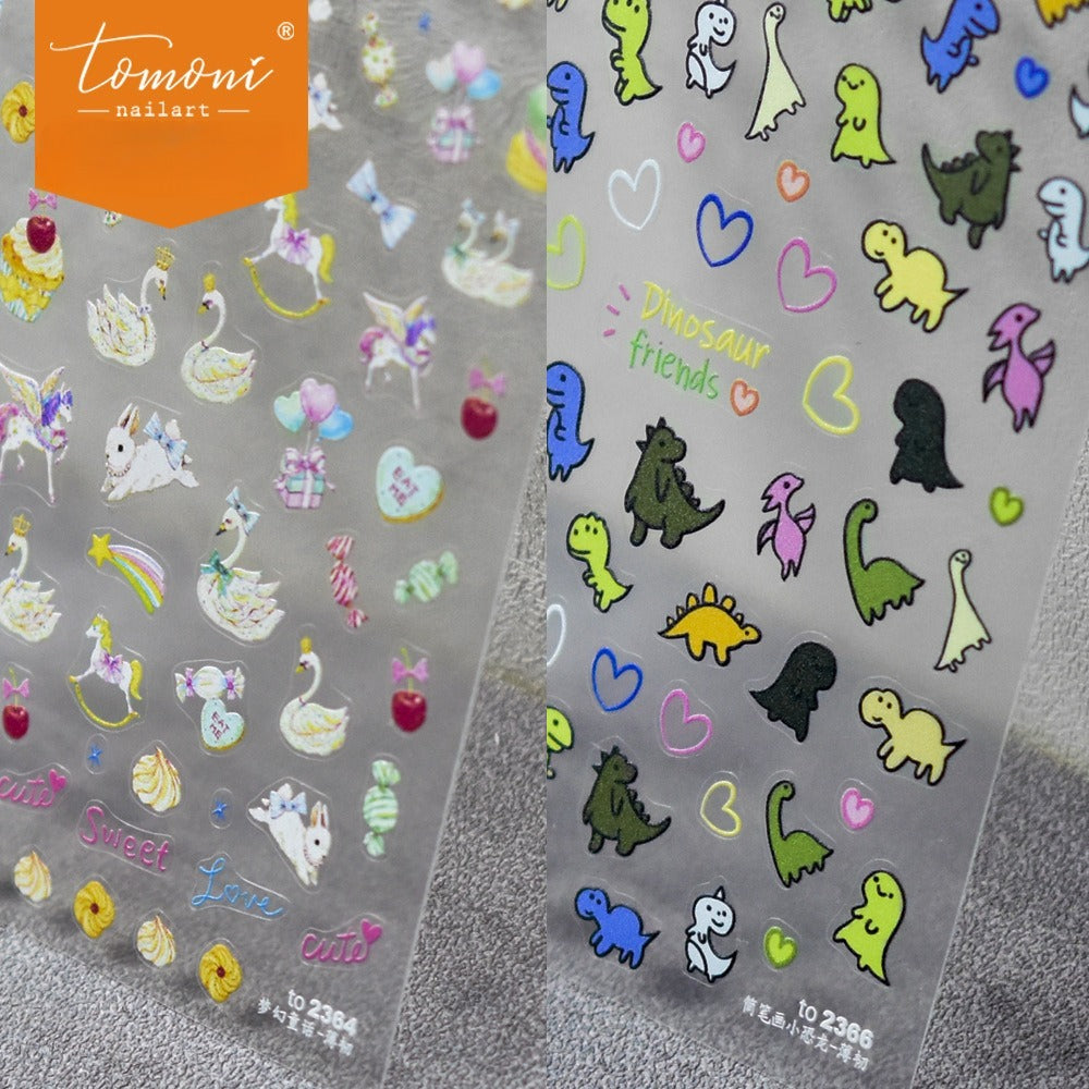 Dino Friends – Playful Cartoon Nail Art Set