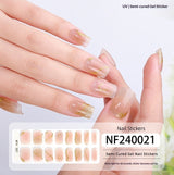 Semi-Cured Gel Nail Strips 3D Foil Gold Iridescent Glossy Set (MOQ=3)