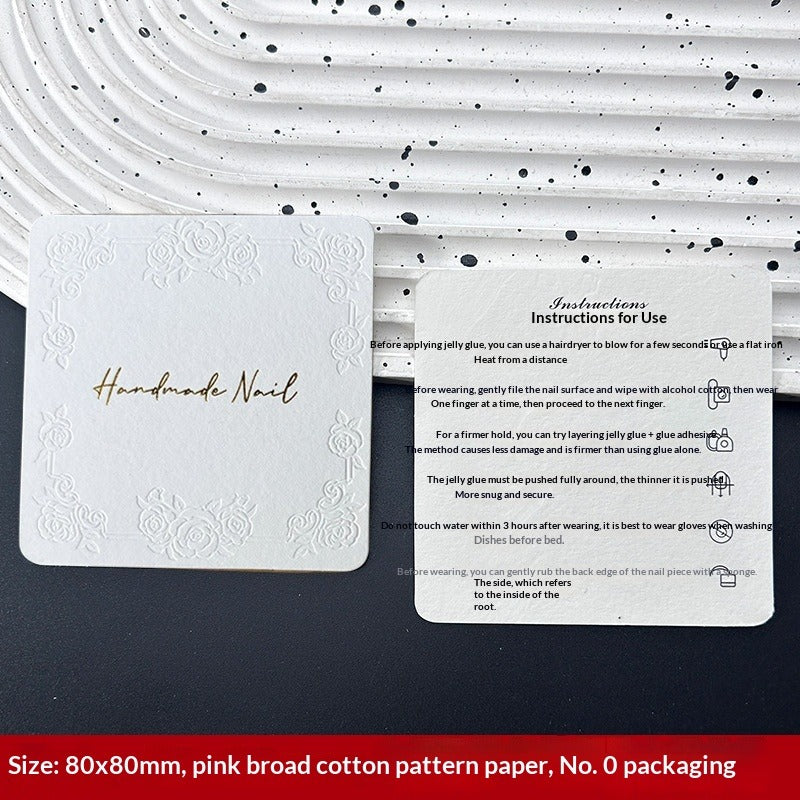 Embossed Cotton Paper Display Cards for Press On Nails (MOQ=50)