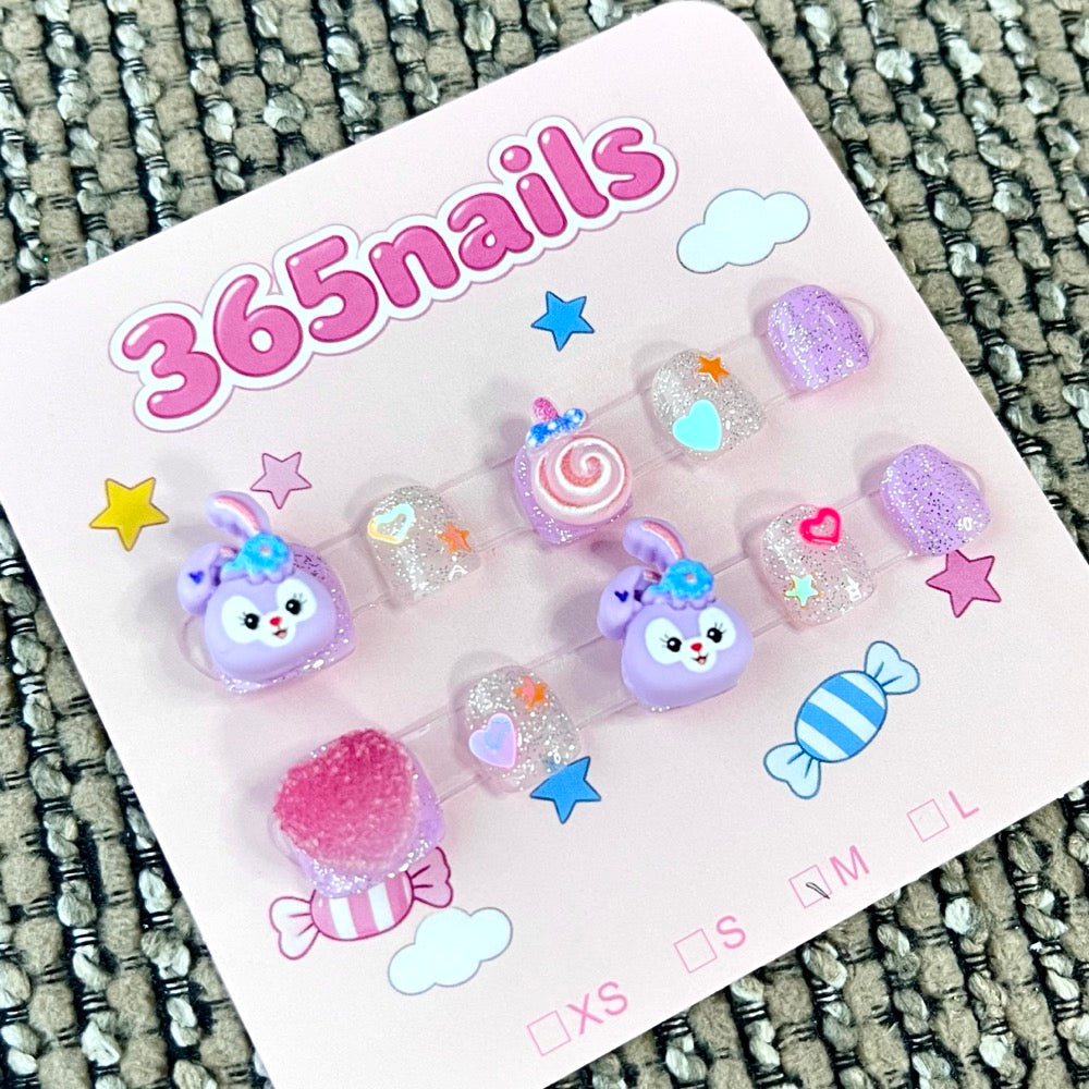 365nails: "O Doce Sonho da Coelhinha" – Unhas Curtas com Personagens 3D Feitas à Mão