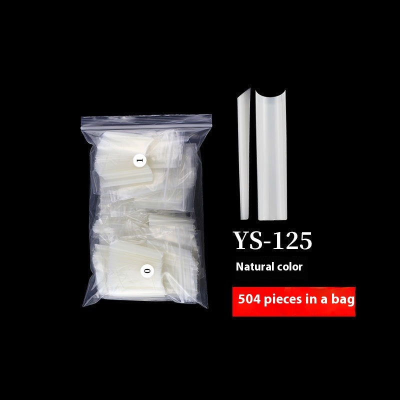 半貼式甲片，XXXL超長直型，淡雅法式透明假甲 (MOQ=3)