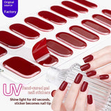 Semi-Cured Gel Nail Strips Solid Glitter Korean Japanese Minimal Design (MOQ=3)