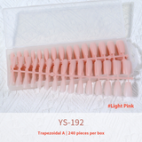 Nail Tips New nude matte, no-carving press on nails pads 240 pieces, boxed solid color seamless fake nail press on nails pads