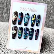 365nails: "Demon Slayer Muichiro Tokito" – Handmade Medium Trapezoid Press-On Nails