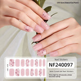 Semi-Cured Gel Nail Strips 3D Foil Glitter Glossy Design (MOQ=3)