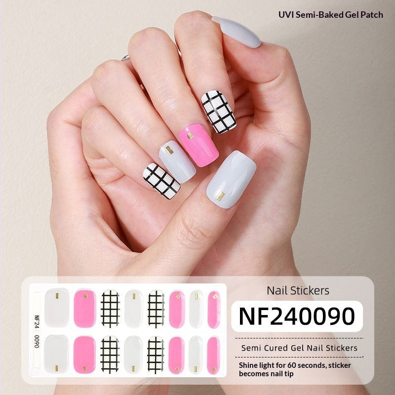 Semi-Cured Gel Nail Strips 3D Foil Glitter Glossy Design (MOQ=3)