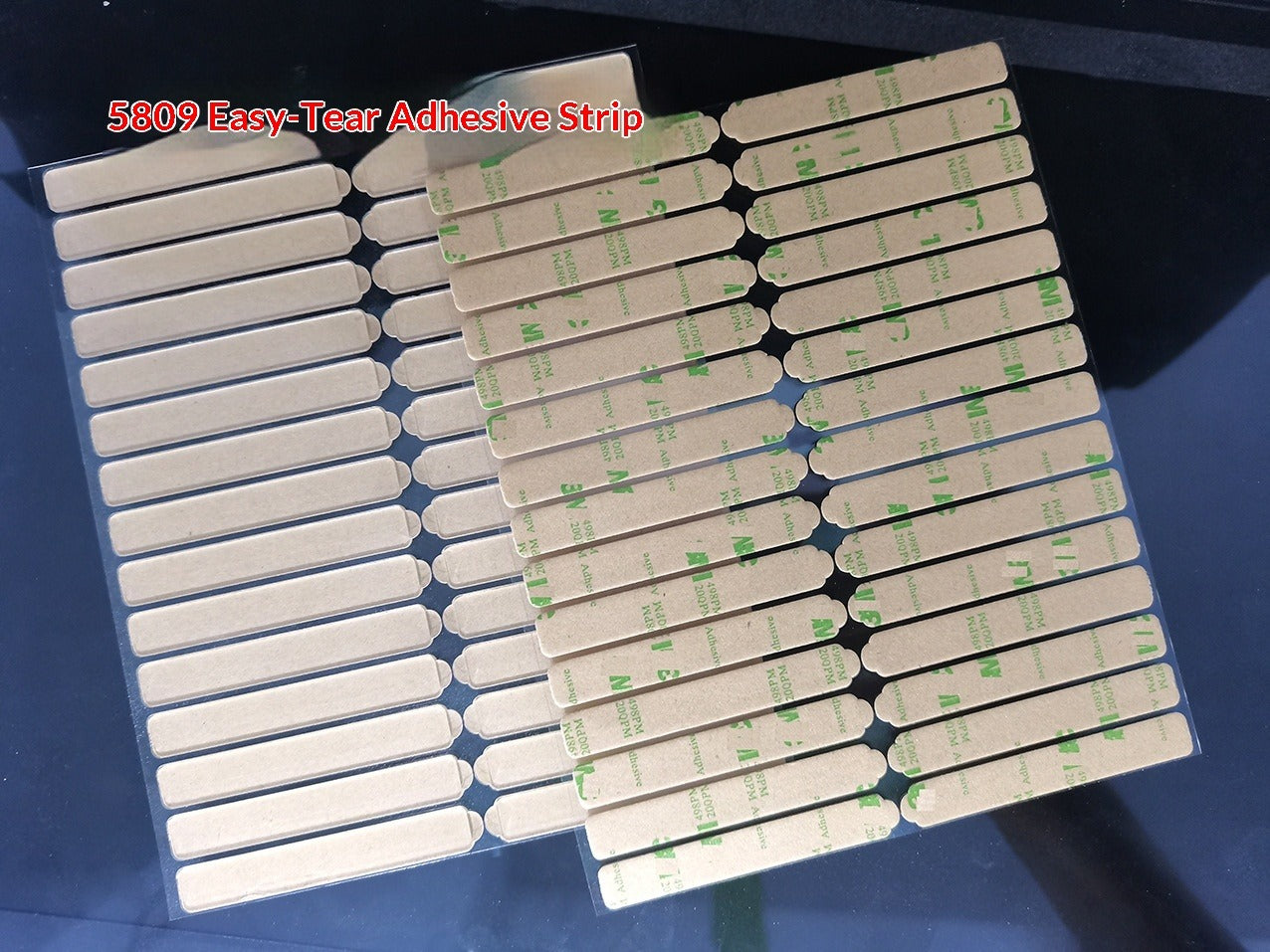 Crystal adhesive strips for press-on nail display cards