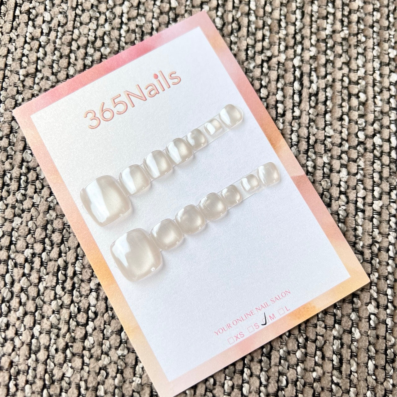 365nails: "watery pearl shell shimmer" – handmade press-on pedicure