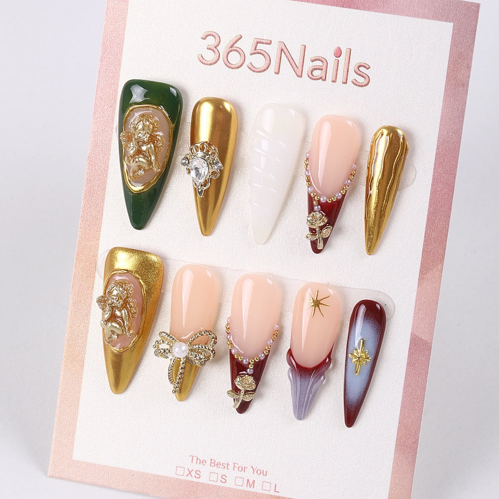365Nails Baroque Angel Gala Stiletto Press-On Nails