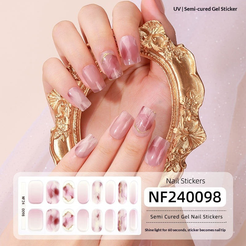 Semi-Cured Gel Nail Strips 3D Foil Glitter Glossy Design (MOQ=3)