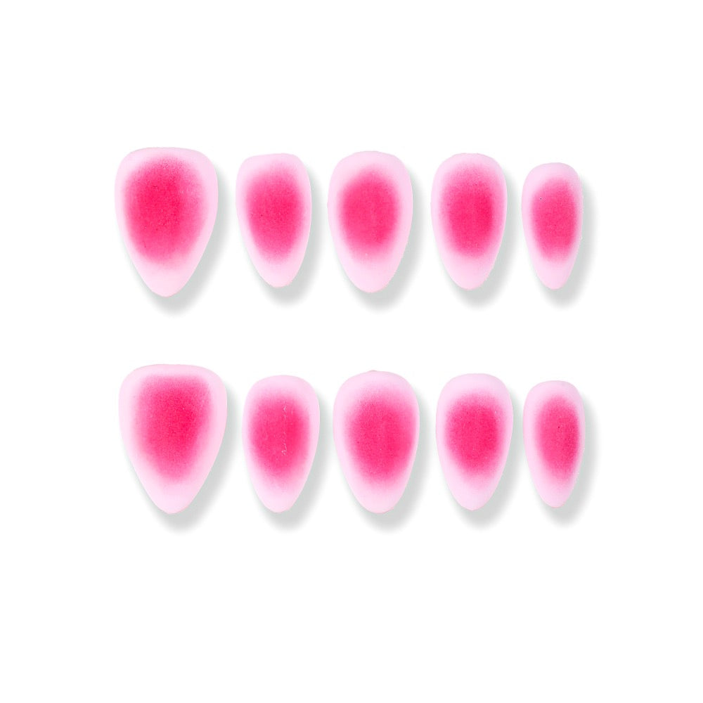 Soft Pink Ombre Velvet Press-On Nails