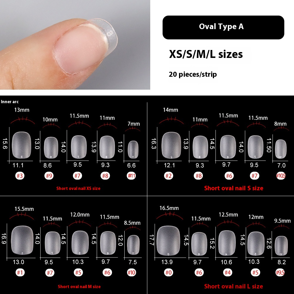 Nail Tips Sub-code nail pads, 100 pcs for press on nails pads, standard size wear-free full half stickers, matte trapezoidal square false nail pads