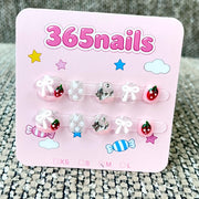 365nails: "Strawberry Bow" – 3D Handcrafted Sweet Short Square Nails