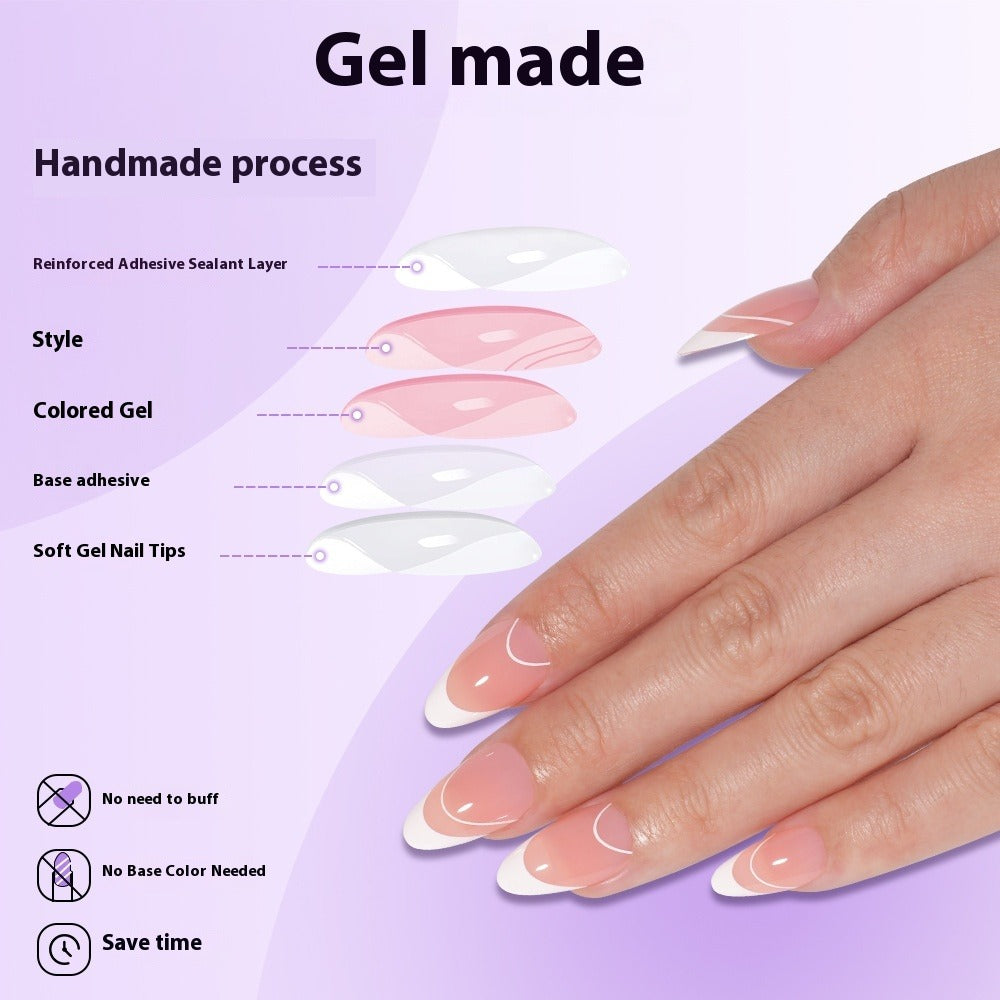 Nail Tips Exclusive for Amazon hot-selling French press on nails art patch oil injection removable fake nail piece 120 pieces