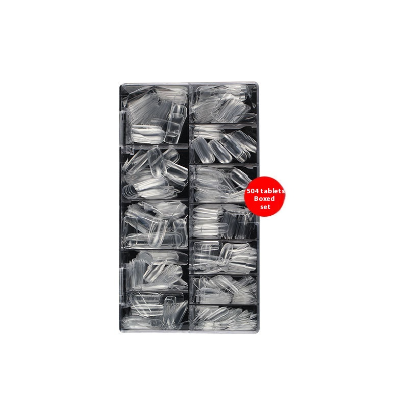 Nail Tips nail piece Square nail Transparent extended flat head Fake nail Nail art patch Full half sticker Dual-purpose nail art shop special