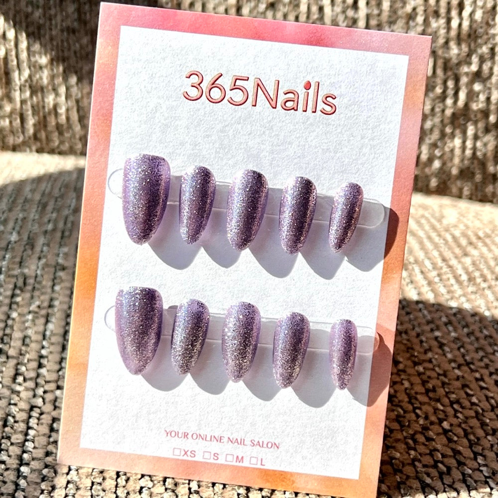"Elegant Almond" - Glitter Handmade Nails (6 Colors Available)