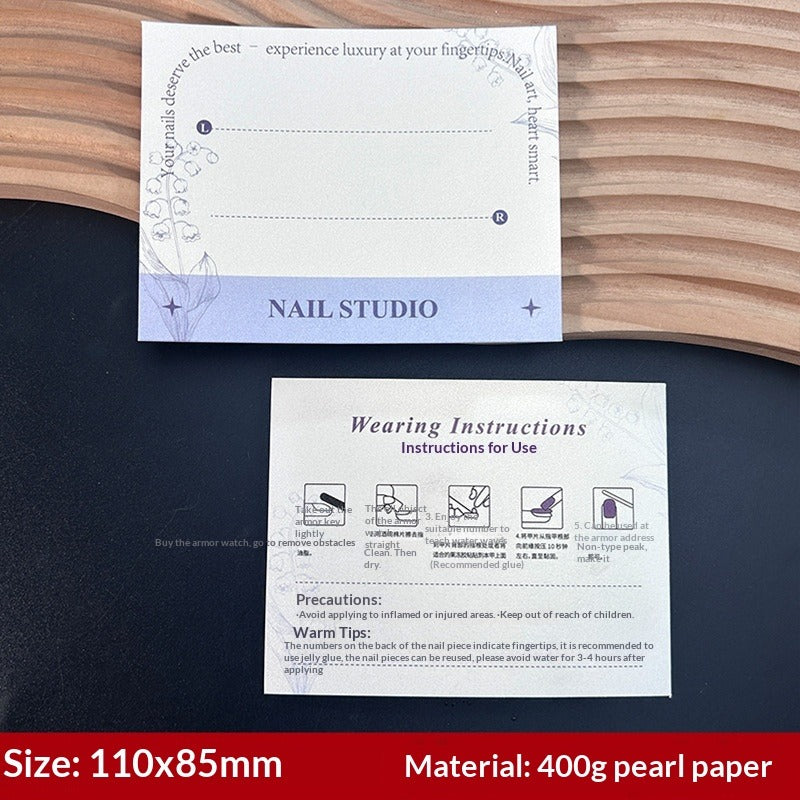 珍珠光澤手工製穿戴甲展示卡 (MOQ=50)