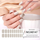 Semi-Cured Gel Nail Strips Solid Pearl Minimal Glossy Design (MOQ=3)