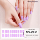 Semi-Cured Gel Nail Strips Sparkle Cat Eye Pearl Glossy Design (MOQ=3)