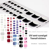 Semi-Cured Gel Nail Strips Glitter Pearl Gradient Sparkle Toe Design (MOQ=3)