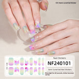 Semi-Cured Gel Nail Strips 3D Foil Glitter Glossy Design (MOQ=3)