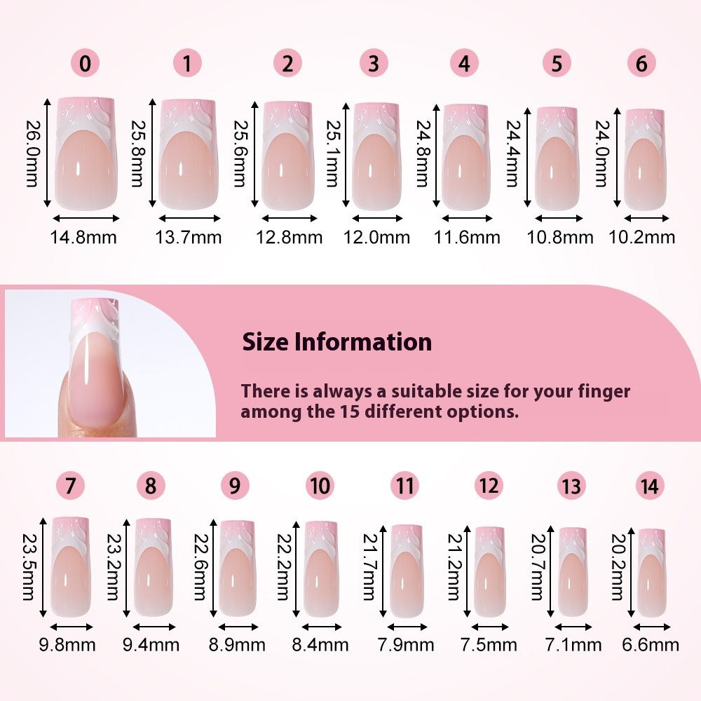 Press on nails advanced sense belt drill three-dimensional detachable nail art Spice girl fake nail press on nails wholesale