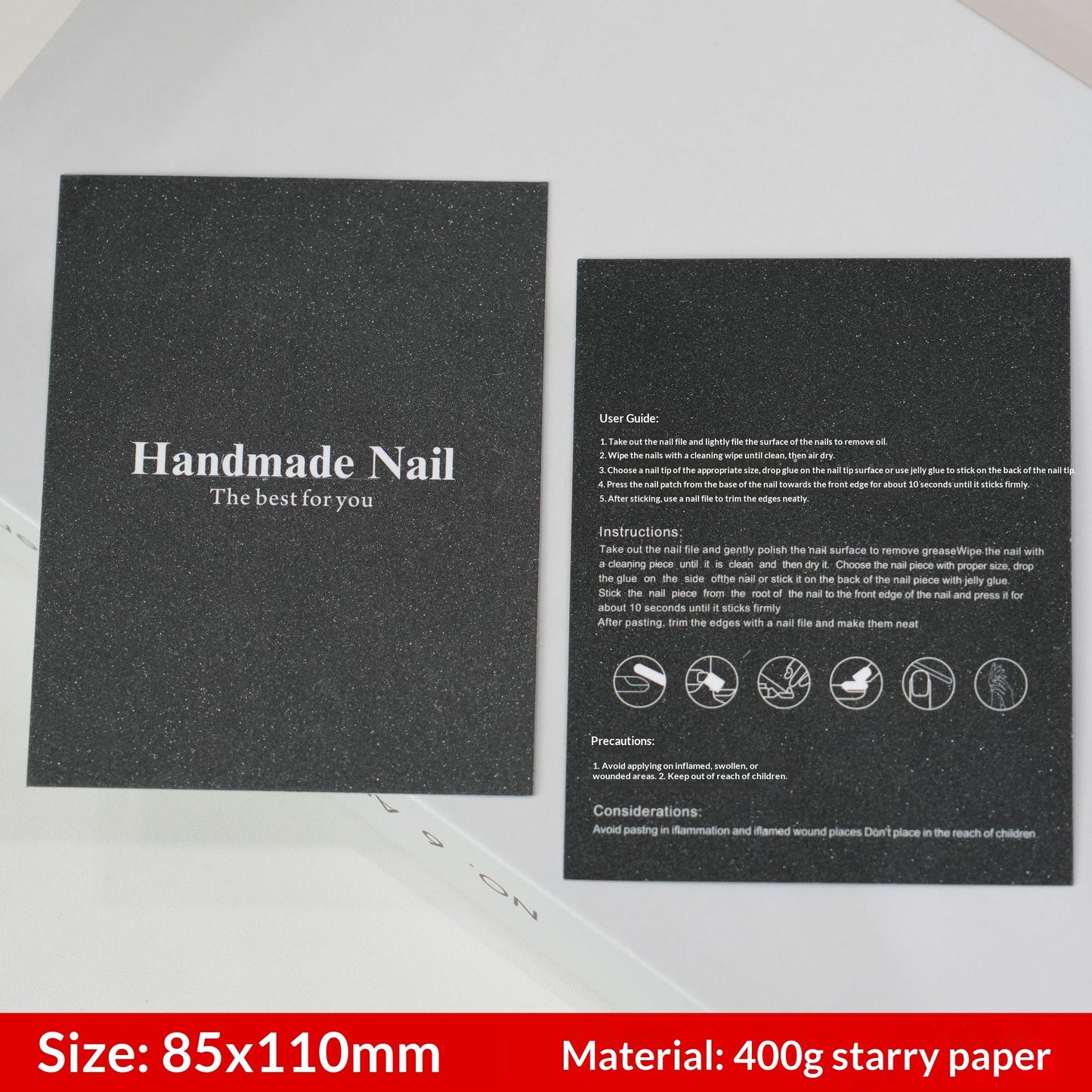 Galaxy Black Display Cards for Press On Nail Collections (MOQ=50)