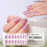 Semi-Cured Gel Nail Strips 3D Foil Gold Glossy Design (MOQ=3)