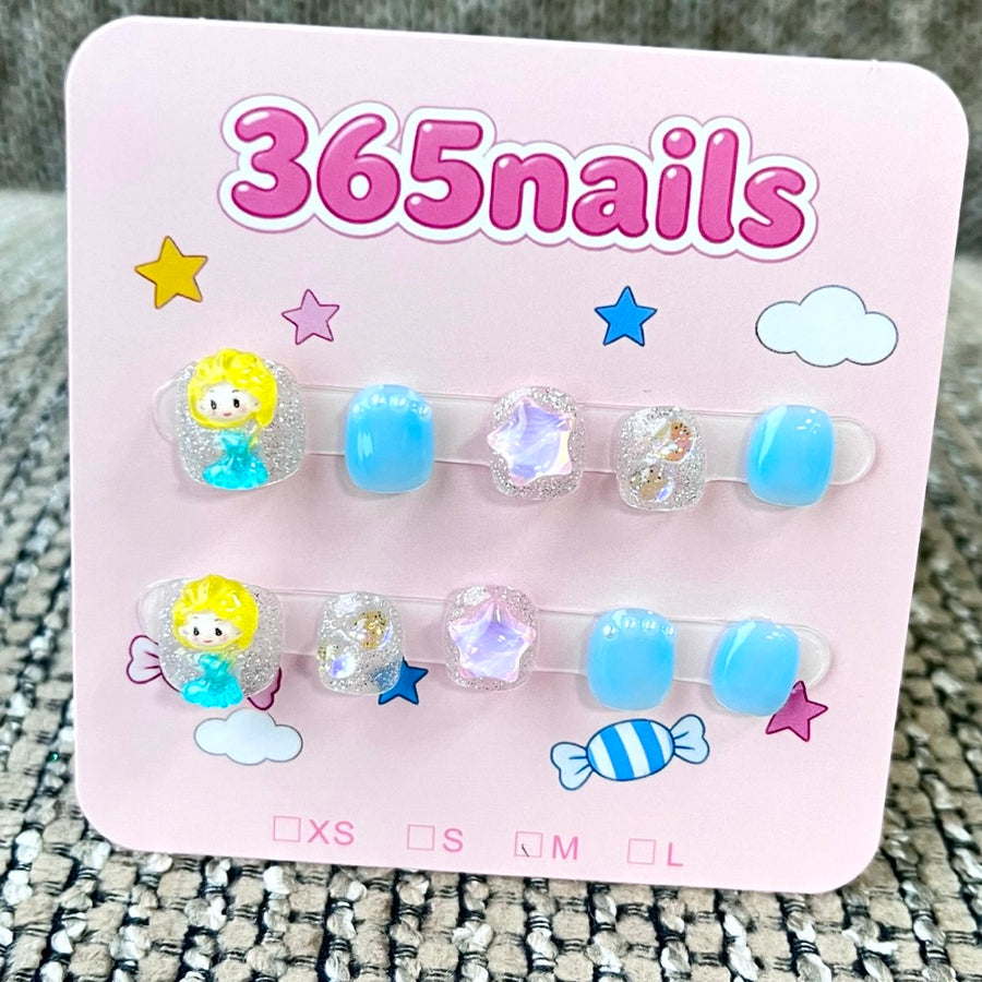 365nails: "작은 천사의 소원" – 3D 캐릭터 수제 숏 네일