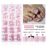 Nail Tips Press-on toenails French Short Foot Nail Nude Traceless Prefabricated Nail Art Detachable Finished Product Patch Fake Nail Film