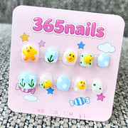 365nails: "Sunny Chick" – 3D Animal & Floral Handmade Short Square Nails