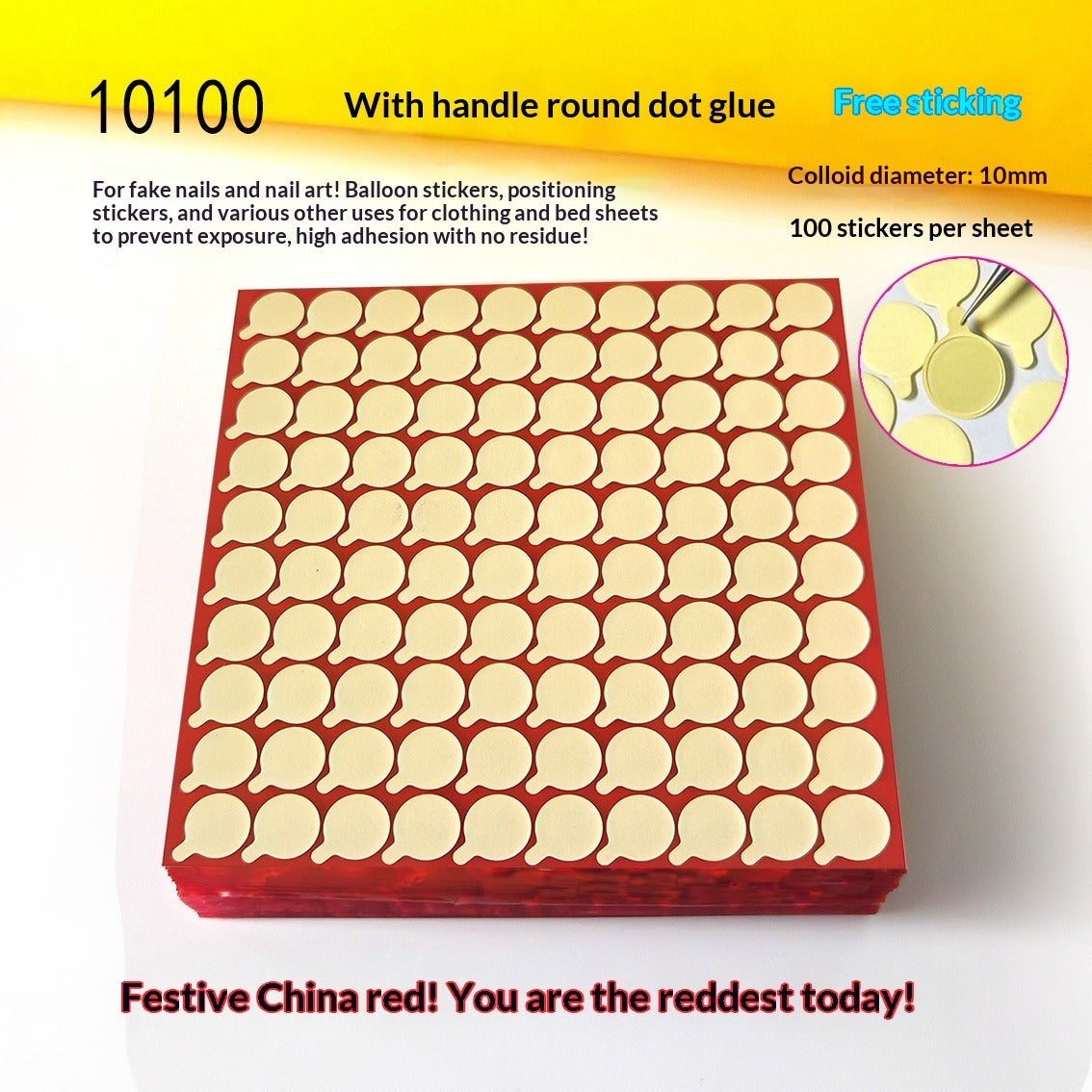 Crystal adhesive strips for press-on nail display cards