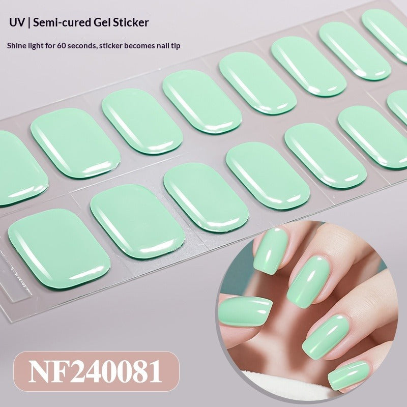 Semi-Cured Gel Nail Strips Minimal Solid Japanese Style (MOQ=3)