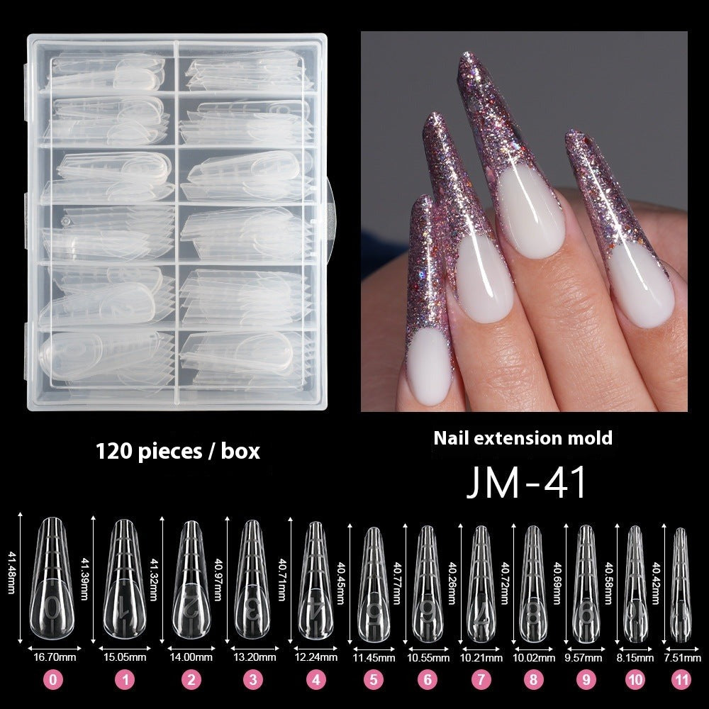 Nail Tips Crystal Nail Mold French Nail Art with Scale No Paper Holder Rapid Phototherapy 120 Pieces Extension Nail Pieces Wholesale Nail Film