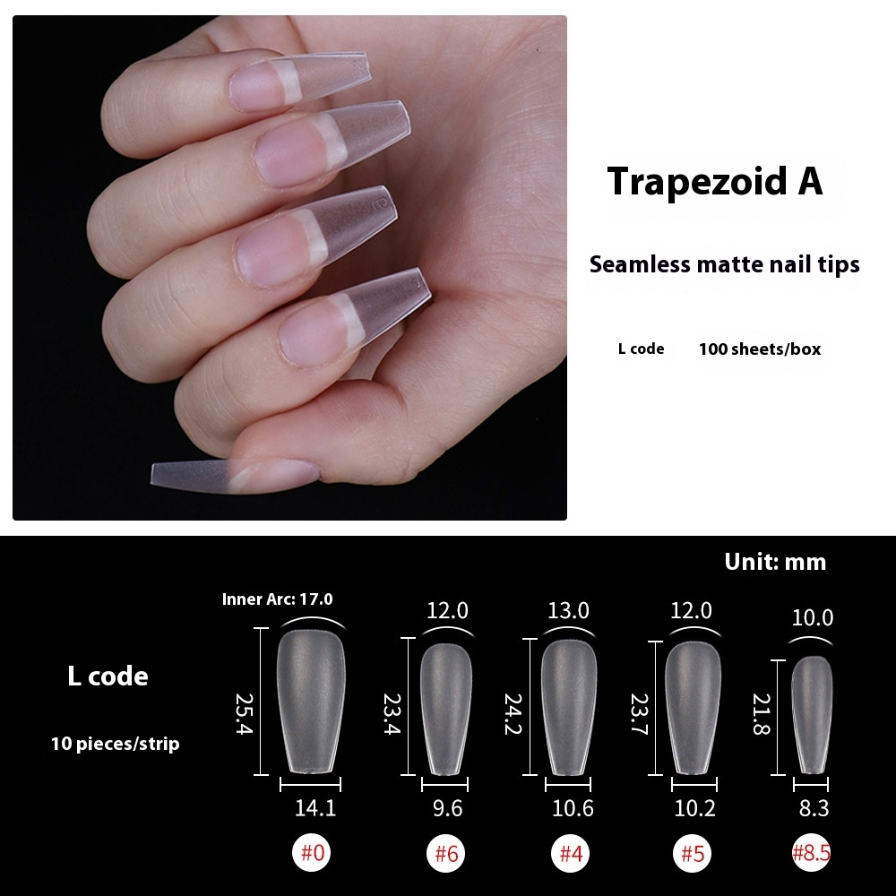 Nail Tips Sub-code nail pads, 100 pcs for press on nails pads, standard size wear-free full half stickers, matte trapezoidal square false nail pads