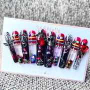 365nails: "Rebel Heart" – 3D Skull Character Handmade Coffin Nails-5.5cm