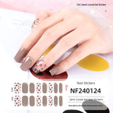 Semi-Cured Gel Nail Strips 3D Foil Heart Glossy Design (MOQ=3)