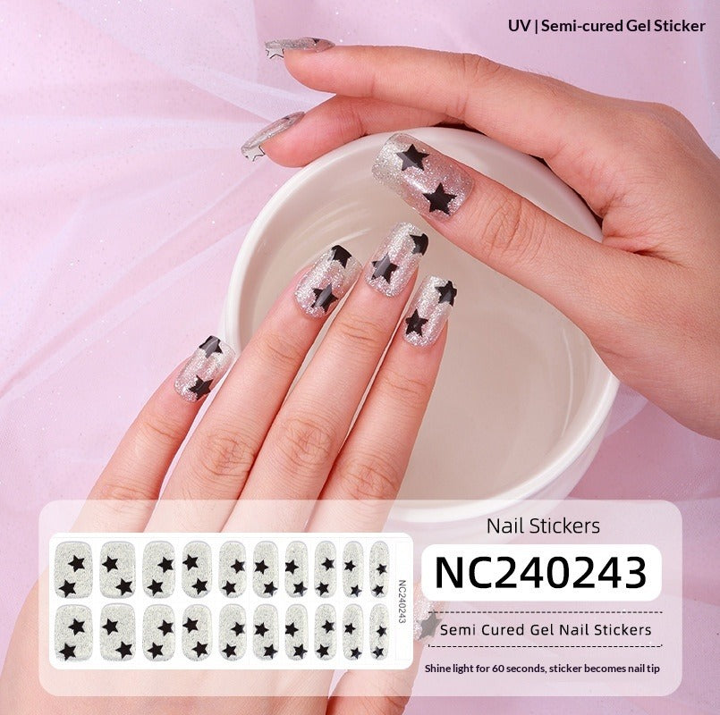 Semi-Cured Gel Nail Strips French Holiday Christmas Halloween Mix Designs (MOQ=3)