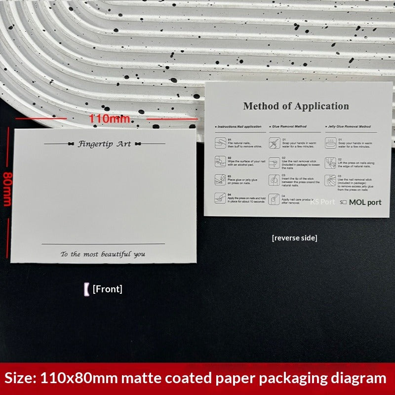 Horizontal Textured Press On Nail Display Cards (MOQ=50)