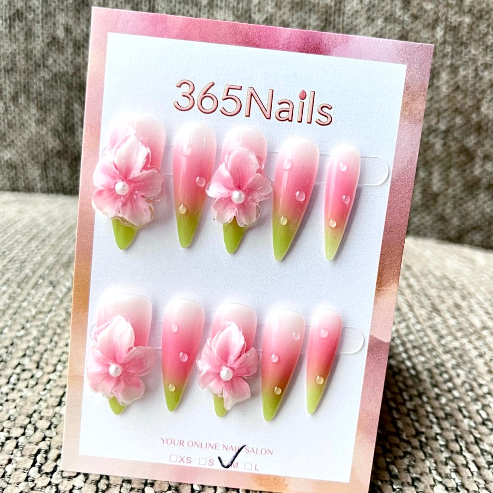 365nails: "Spring Awakening" – 3D Floral Handmade Stiletto Nails
