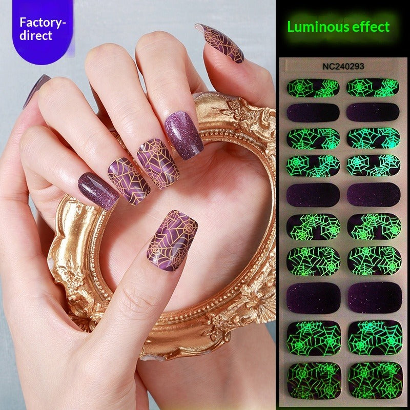 Semi-Cured Gel Nail Strips Christmas Glow Snowflake Festive Glossy Set (MOQ=3)