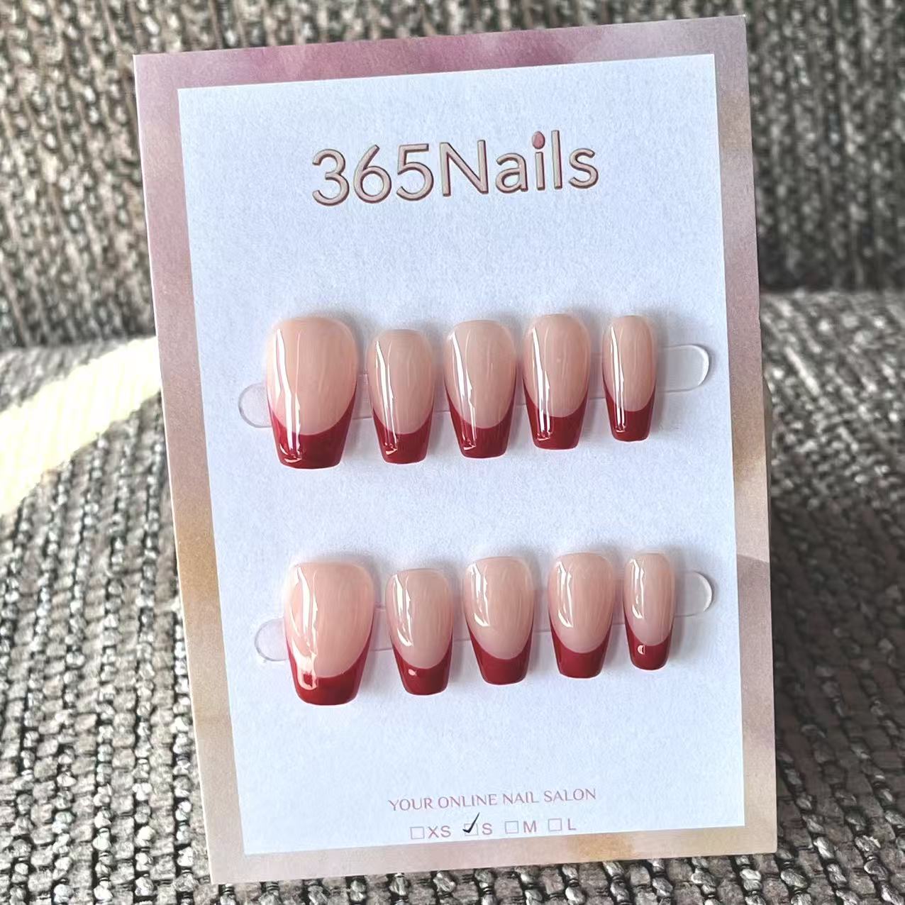 Handmade French patch manicure, multi-color and multi-reusable full coverage fake nail set