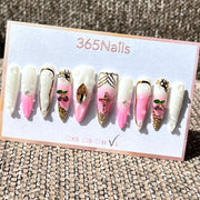 365nails: "Divine Graffiti" – 3D Cross & Graffiti Handmade Stiletto Nails